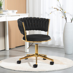 Fotoliu 4Rico QS-GW01G 148120 Velvet (Black/Gold)