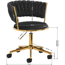 Fotoliu 4Rico QS-GW01G 148120 Velvet (Black/Gold) Thumb