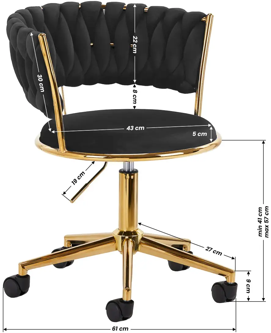 Fotoliu 4Rico QS-GW01G 148120 Velvet (Black/Gold)