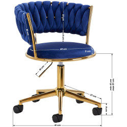 Fotoliu 4Rico QS-GW01G 148121 Velvet (Dark Blue/Gold) Thumb