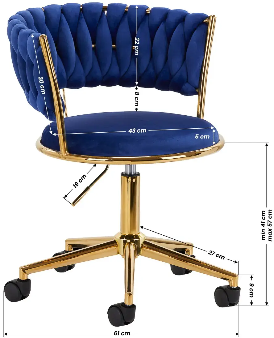 Fotoliu 4Rico QS-GW01G 148121 Velvet (Dark Blue/Gold)