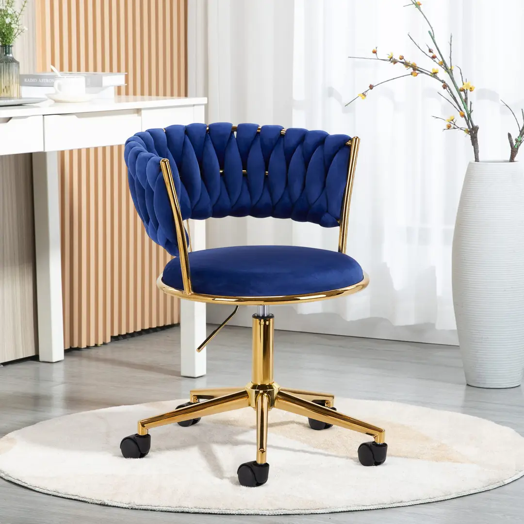 Fotoliu 4Rico QS-GW01G 148121 Velvet (Dark Blue/Gold)