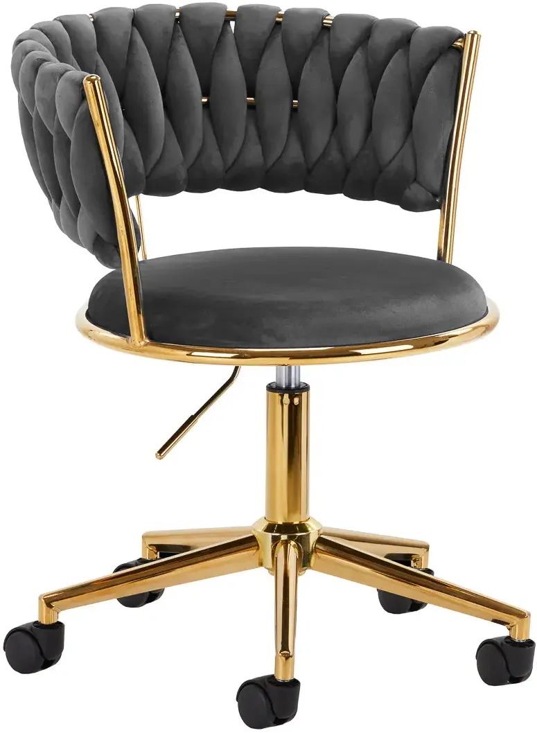 Кресло 4Rico QS-GW01G 148128 Velvet (Dark Gray/Gold)