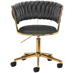 Кресло 4Rico QS-GW01G 148128 Velvet (Dark Gray/Gold) Thumb