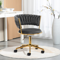 Fotoliu 4Rico QS-GW01G 148128 Velvet (Dark Gray/Gold)