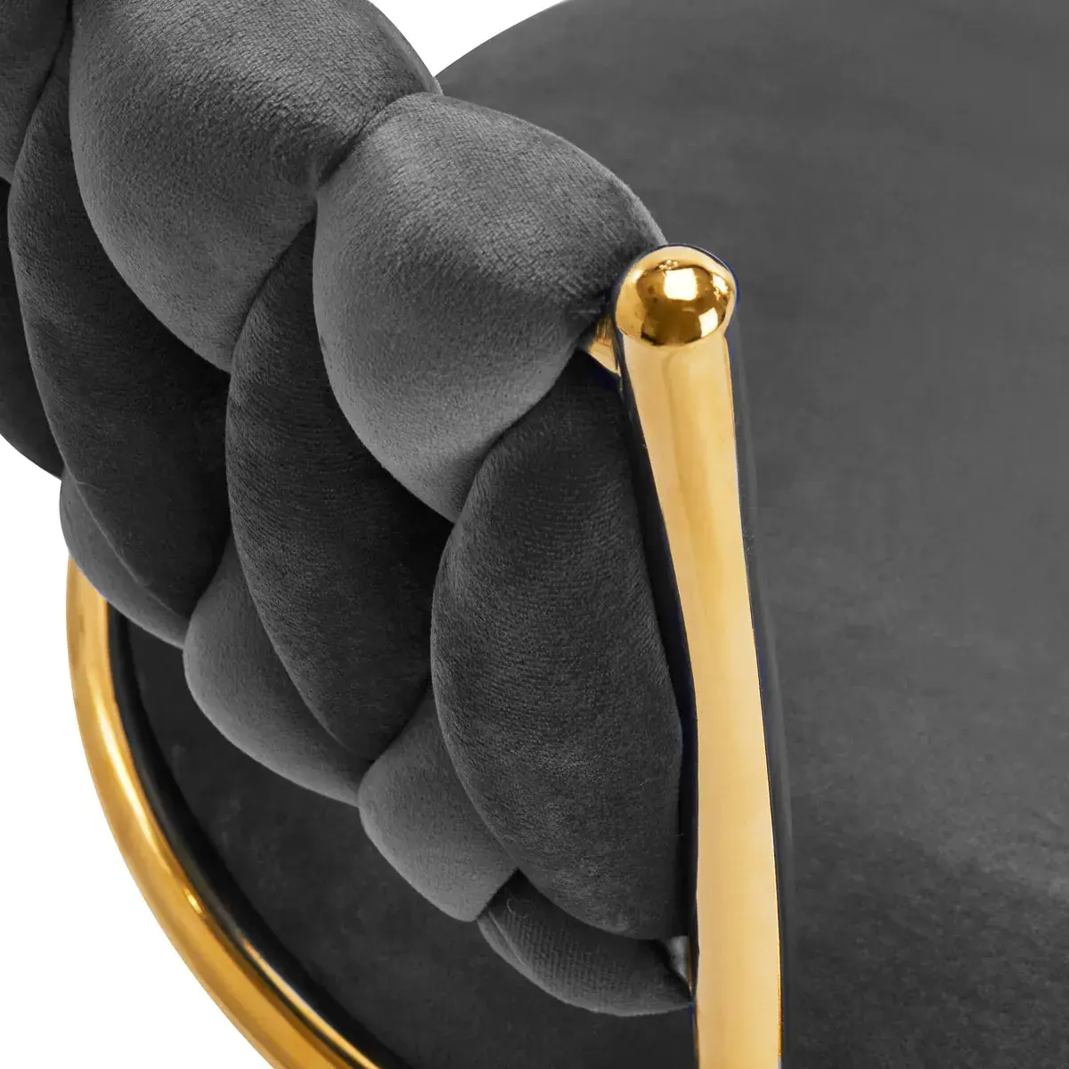 Кресло 4Rico QS-GW01G 148128 Velvet (Dark Gray/Gold)