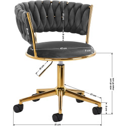 Кресло 4Rico QS-GW01G 148128 Velvet (Dark Gray/Gold) Thumb