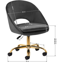 Кресло 4Rico QS-MF18G 148142 Velvet (Dark Gray/Gold) Thumb