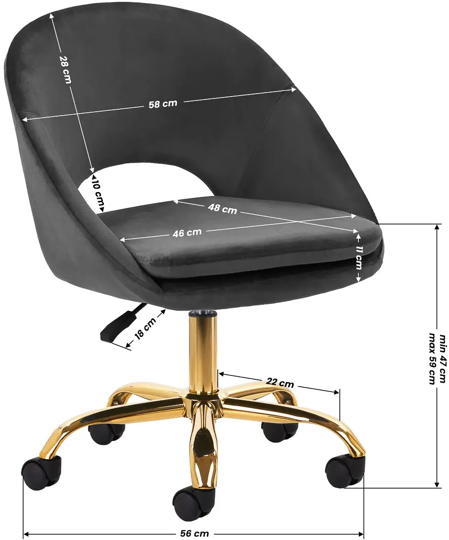 Кресло 4Rico QS-MF18G 148142 Velvet (Dark Gray/Gold)