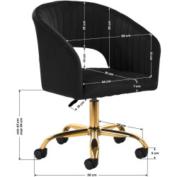 Fotoliu 4Rico QS-OF212G 148130 Velvet (Black/Gold) Thumb