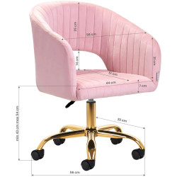 Кресло 4Rico QS-OF212G 150123 Velvet (Pink/Gold) Thumb