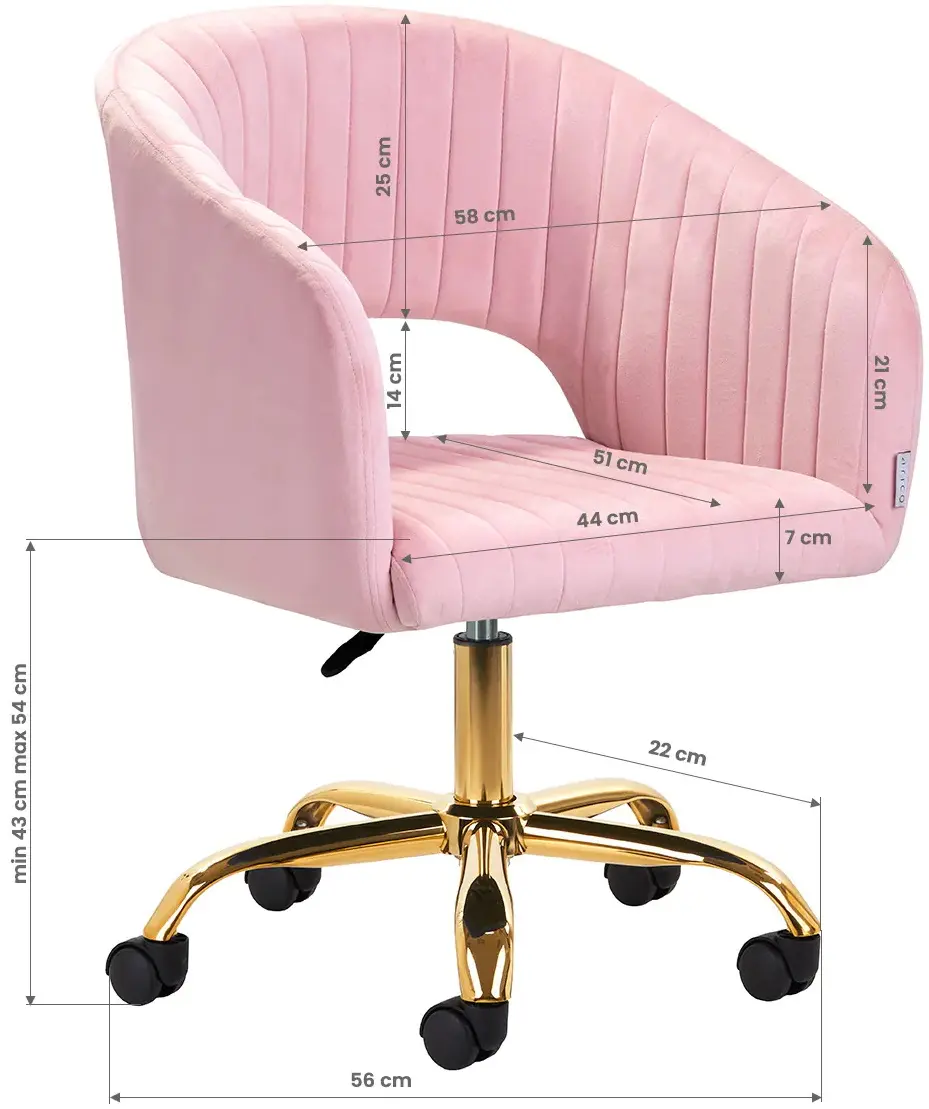 Кресло 4Rico QS-OF212G 150123 Velvet (Pink/Gold) - 8