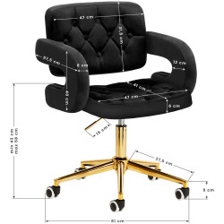 Fotoliu 4Rico QS-OF213G 148154 Velvet (Black/Gold) Thumb