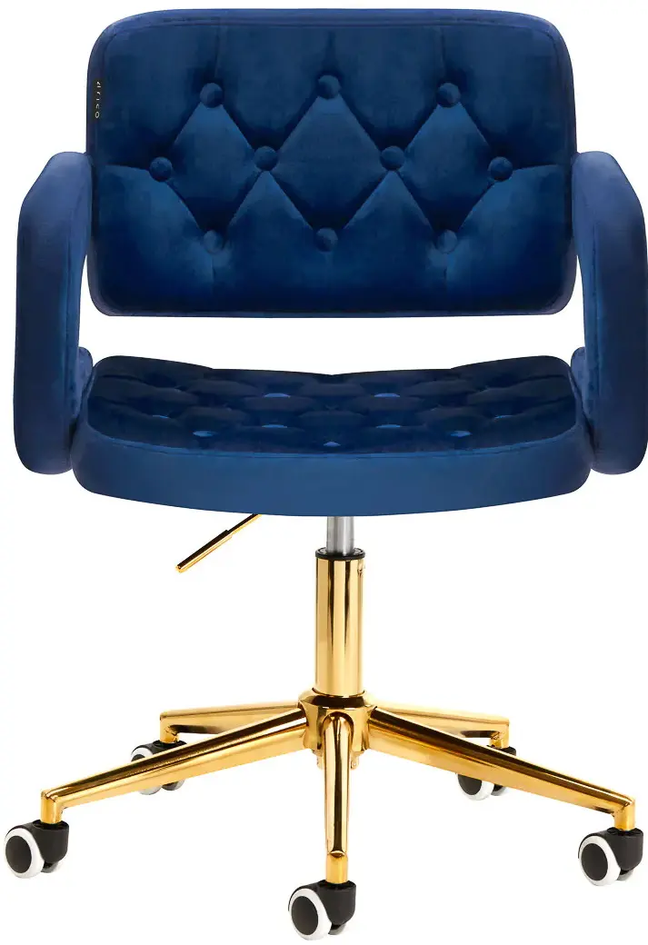 Кресло 4Rico QS-OF213G 148156 Velvet (Dark Blue/Gold)