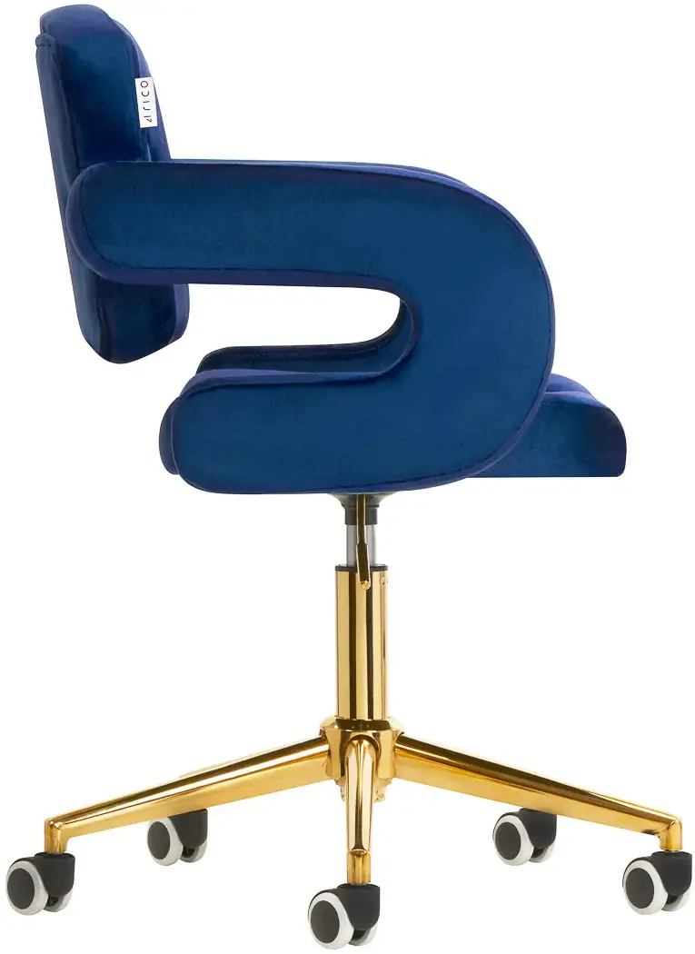 Кресло 4Rico QS-OF213G 148156 Velvet (Dark Blue/Gold)