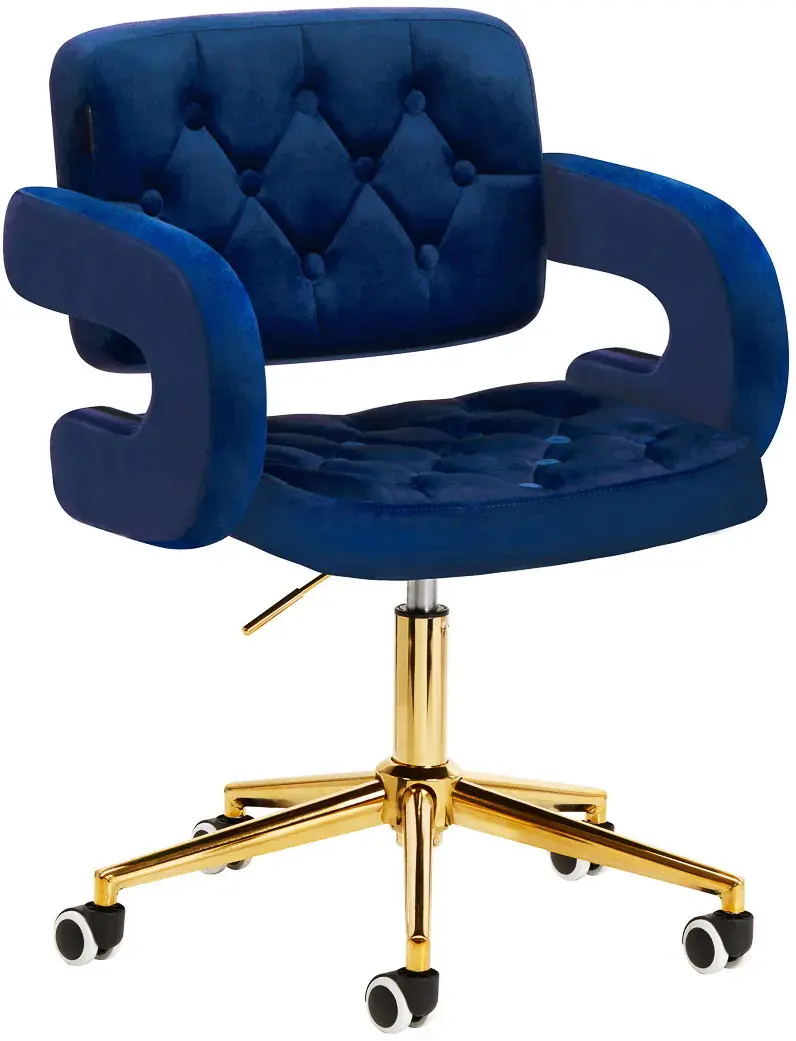 Кресло 4Rico QS-OF213G 148156 Velvet (Dark Blue/Gold)