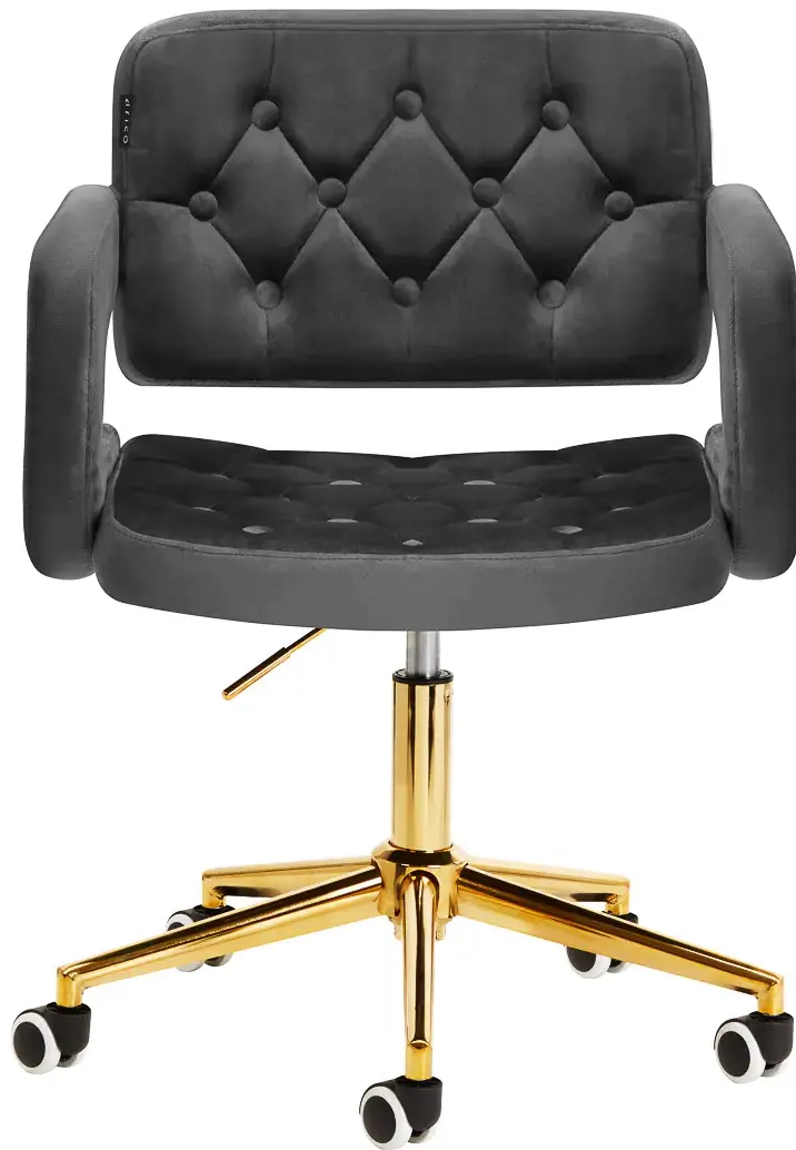 Кресло 4Rico QS-OF213G 148157 Velvet (Dark Gray/Gold)