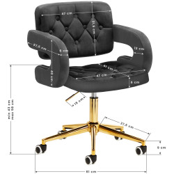 Кресло 4Rico QS-OF213G 148157 Velvet (Dark Gray/Gold) Thumb