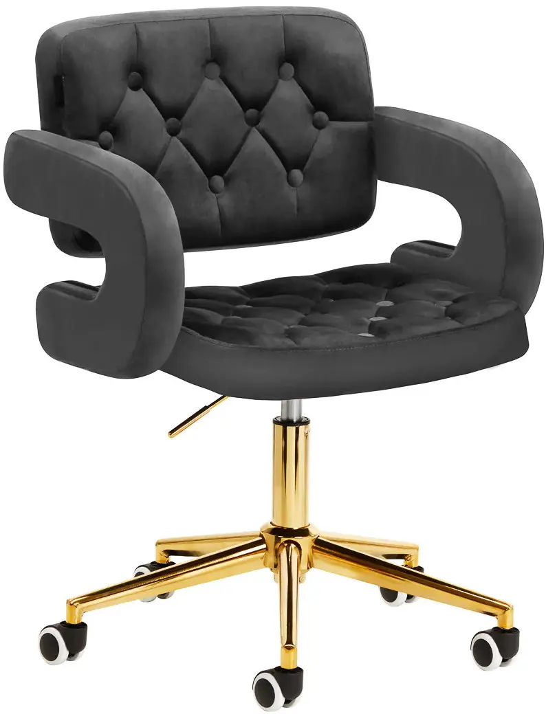 Кресло 4Rico QS-OF213G 148157 Velvet (Dark Gray/Gold)