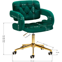 Кресло 4Rico QS-OF213G 148159 Velvet (Green/Gold) Thumb