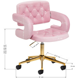 Кресло 4Rico QS-OF213G 150127 Velvet (Pink/Gold) Thumb