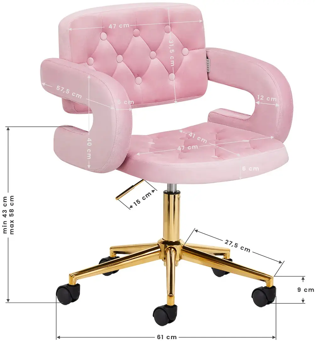 Кресло 4Rico QS-OF213G 150127 Velvet (Pink/Gold)