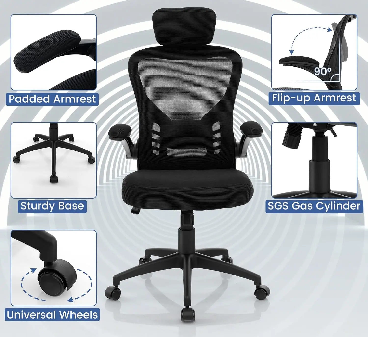 Fotoliu Costway CB10626DK (Black)