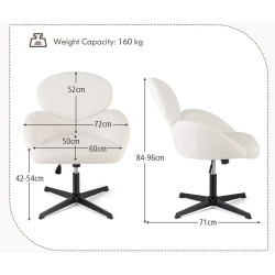 Fotoliu Costway JV11543WH (White) Thumb