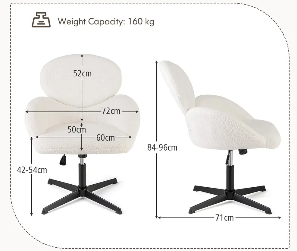 Fotoliu Costway JV11543WH (White)