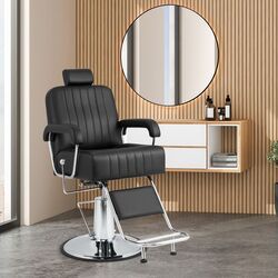 Fotoliu de coafor Costway JB10007BK (Black/Silver)