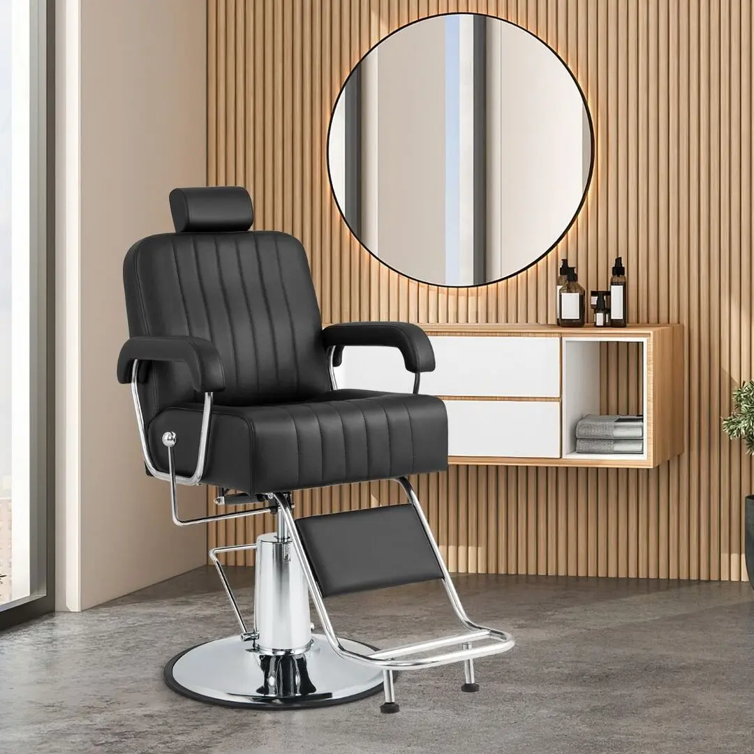 Fotoliu de coafor Costway JB10007BK (Black/Silver)