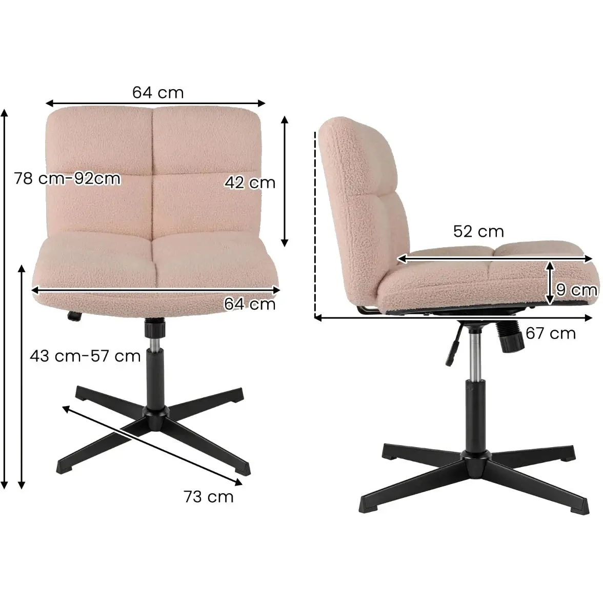 Офисное кресло Costway CB10699PK (Pink) - 3