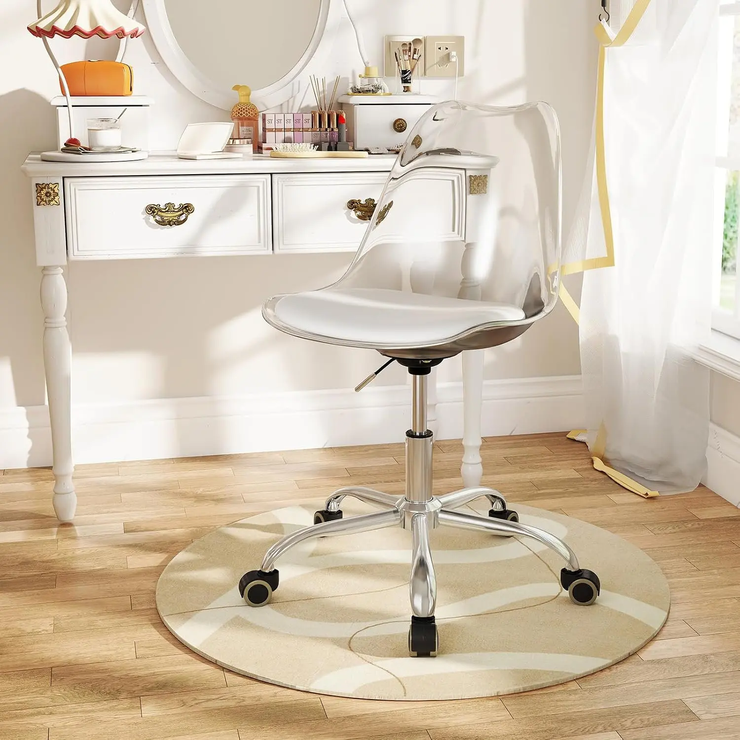 Офисное кресло Costway CB10898CL (Transparent/White) - 4