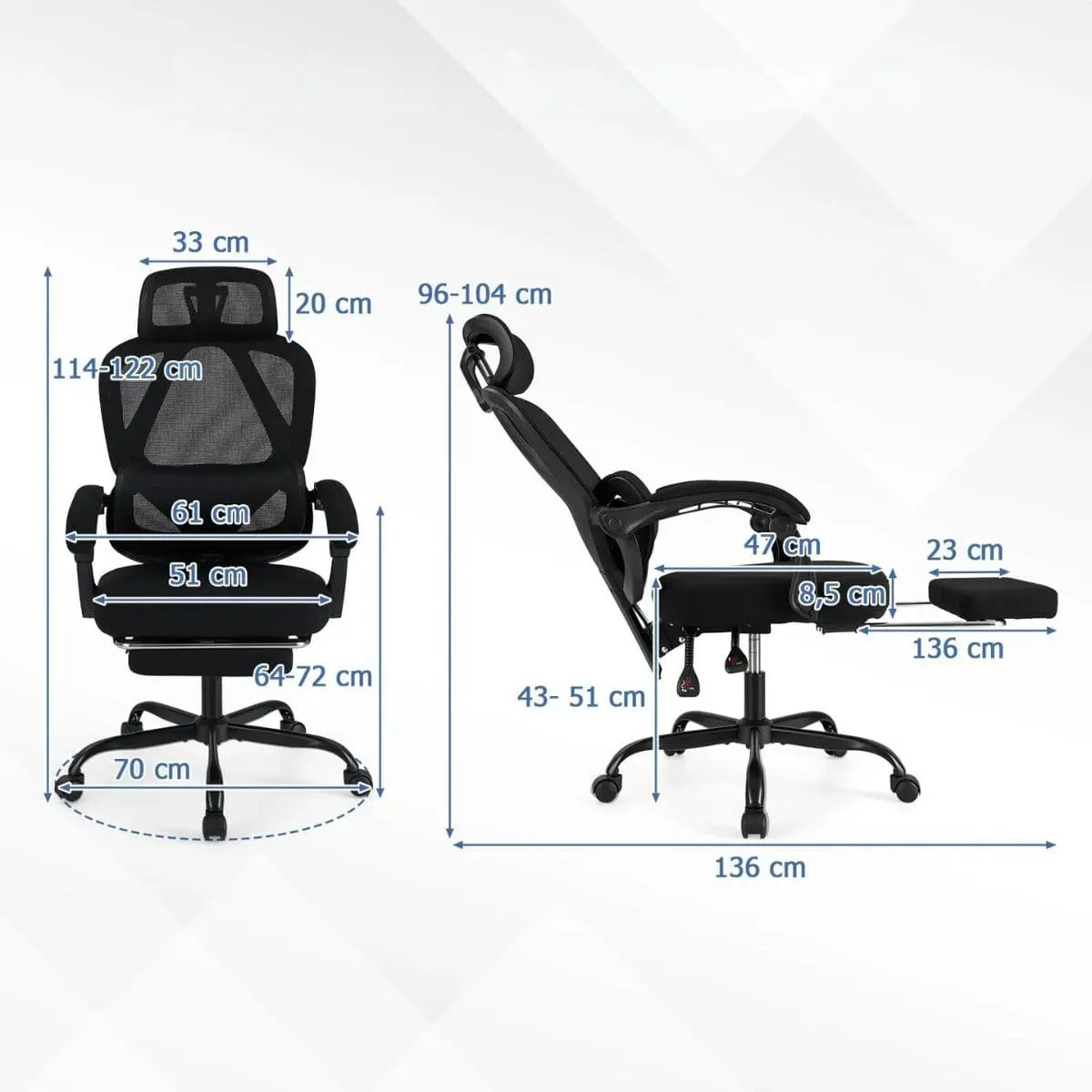Офисное кресло Costway CB10916DK (Black) - 4