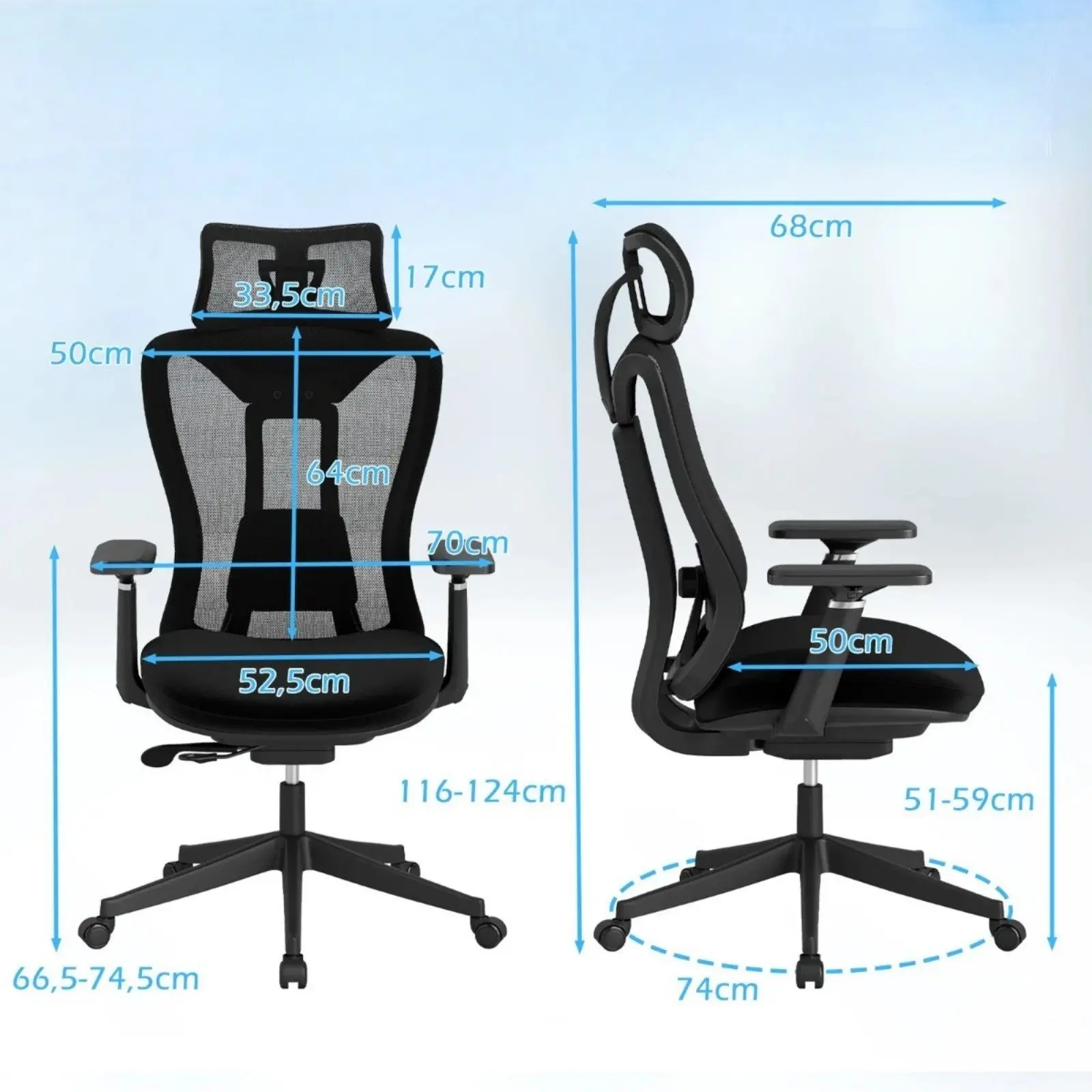 Офисное кресло Costway CB10926DK (Black) - 2