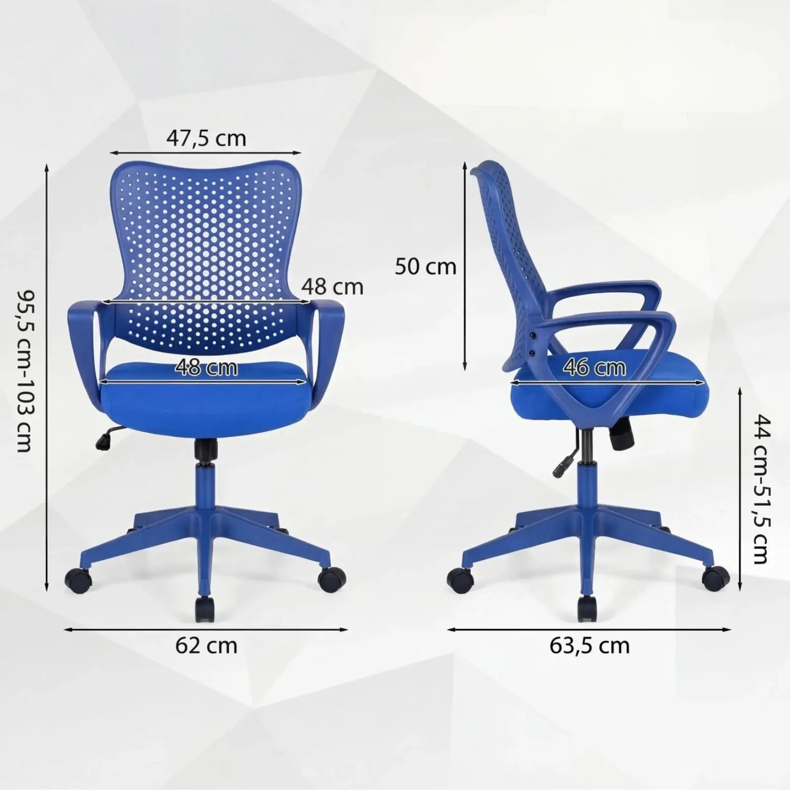 Офисное кресло Costway CB11002BL (Blue) - 3