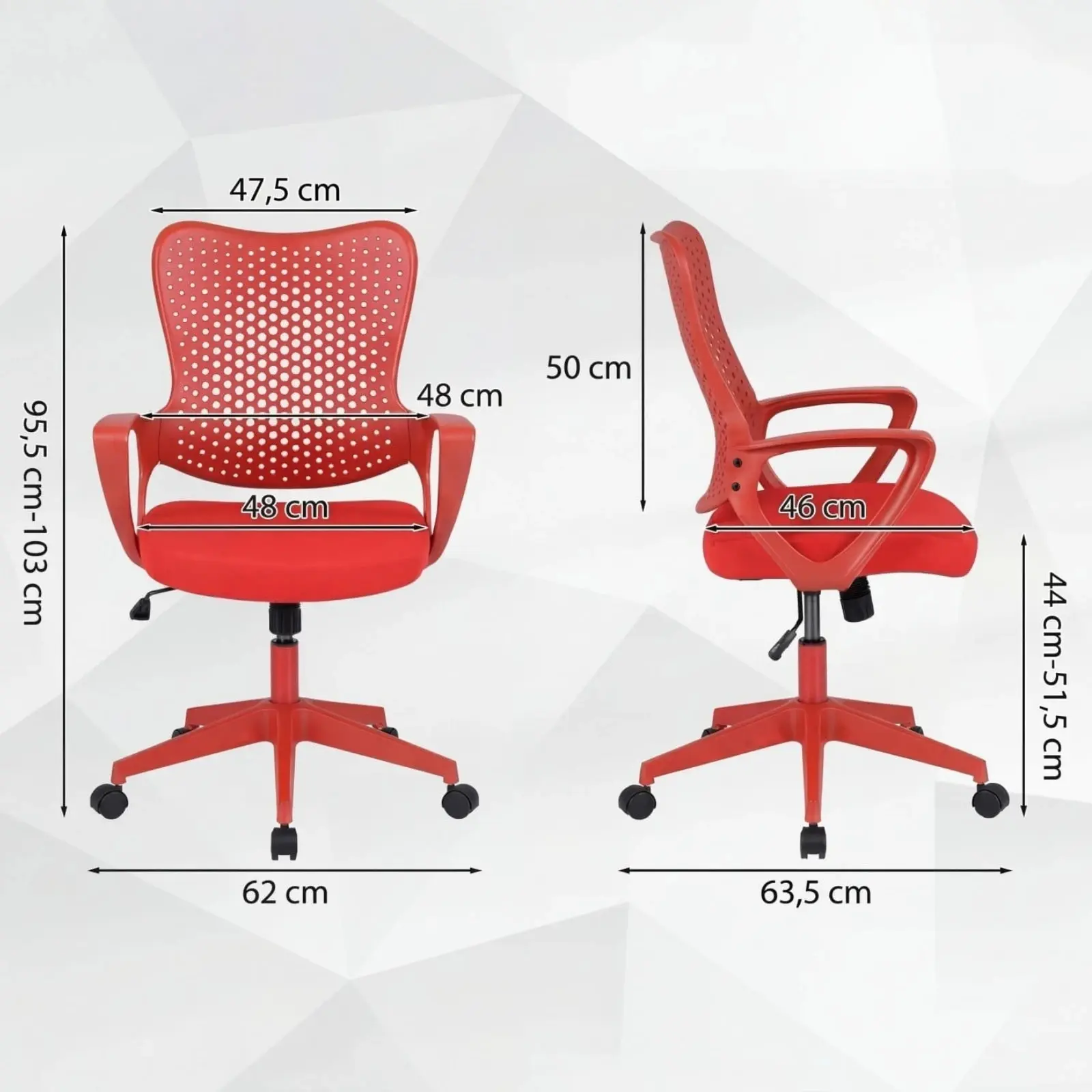 Офисное кресло Costway CB11002RE (Red) - 3
