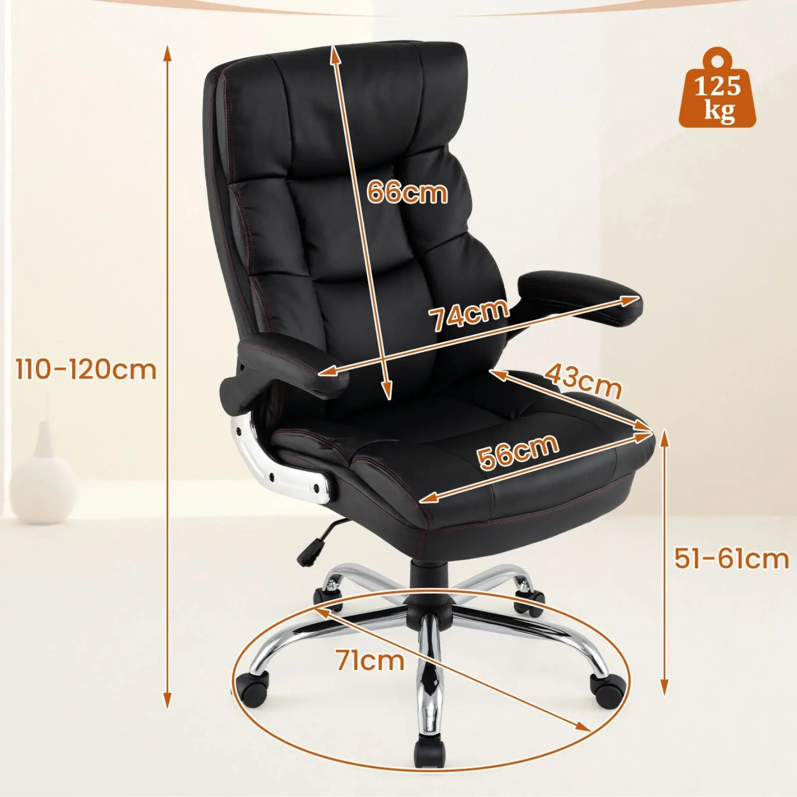 Офисное кресло Costway CB11012DK (Black) - 3