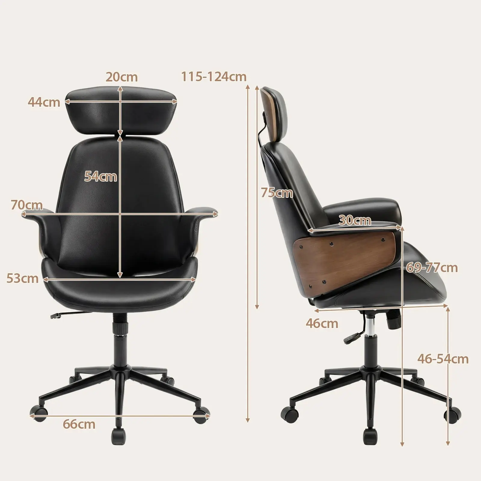 Офисное кресло Costway CB11156DK (Black) - 3
