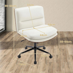 Офисное кресло Costway CB11157WH (White/Brown) Thumb