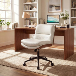 Офисное кресло Costway CB11157WH (White/Brown)