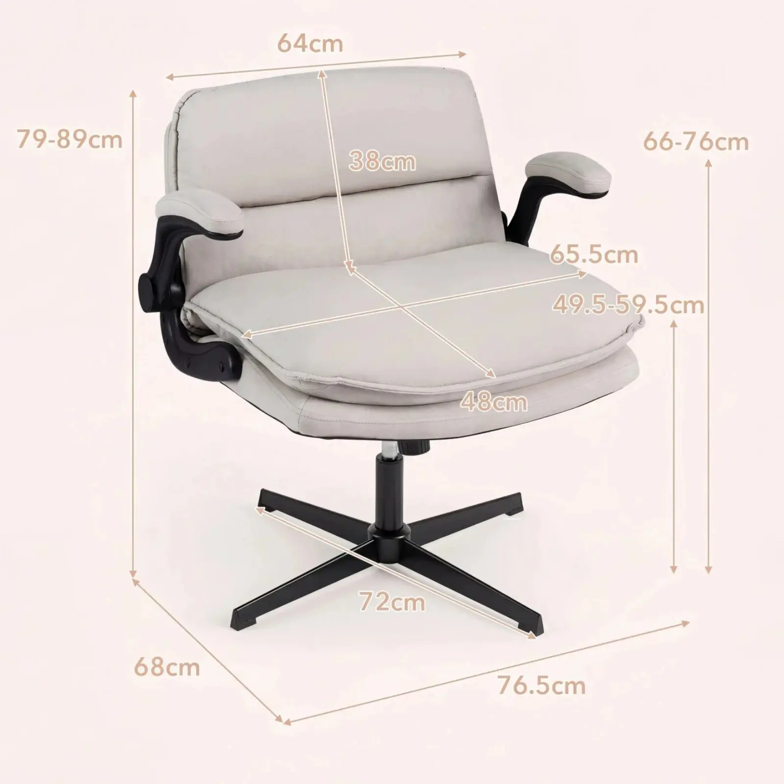 Офисное кресло Costway CB11172BE (Beige) - 3