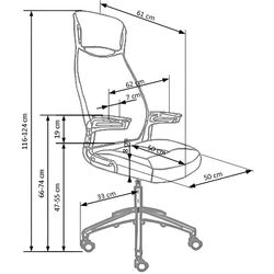Fotoliu Halmar Franklin (Black/White/Gray) Thumb