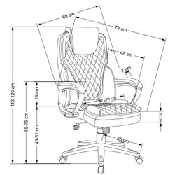 Кресло Halmar Gandalf (Black/Gray) Thumb