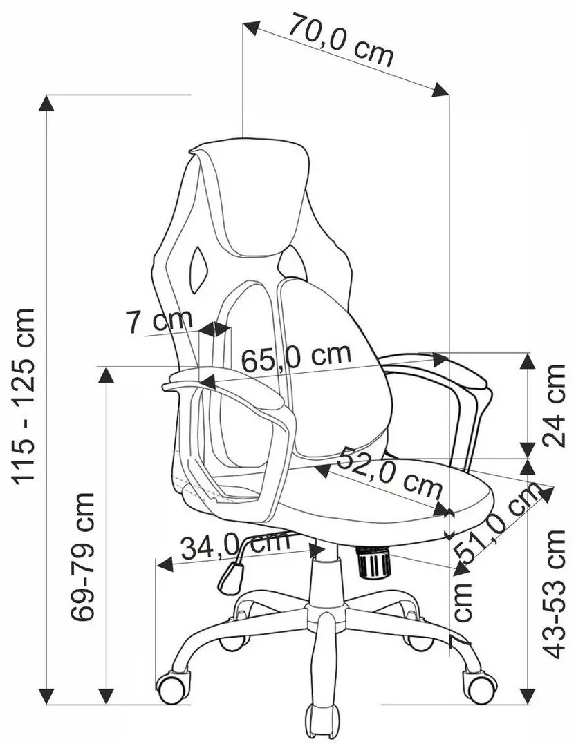 Fotoliu Halmar Jensen (Black/Grey/Red)