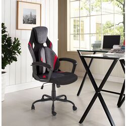 Fotoliu Halmar Jensen (Black/Grey/Red)