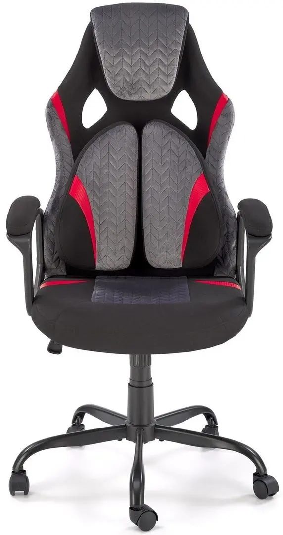 Fotoliu Halmar Jensen (Black/Grey/Red)