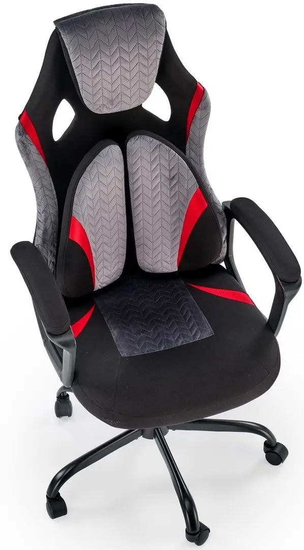 Fotoliu Halmar Jensen (Black/Grey/Red)