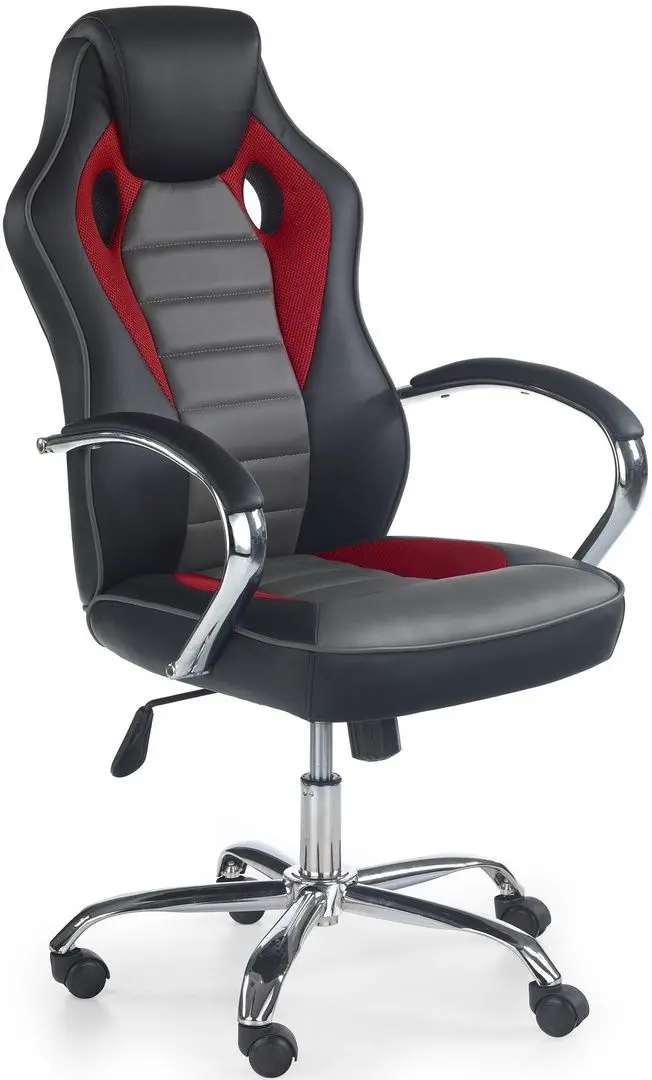 Fotoliu Halmar Scroll (Black/Red/Gray)