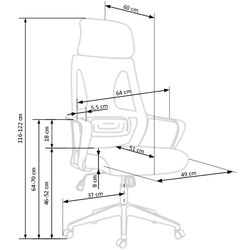 Кресло Halmar Valdez (Black/Gray) Thumb